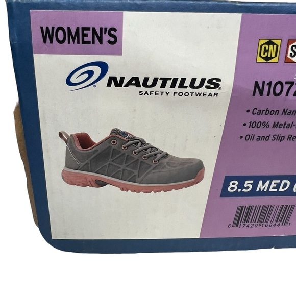 NWT Nautilus Safety Footwear Spark CT Gray and Pink 8.5M - Picture 3 of 11